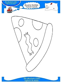 Çocuklar İçin Pizza Boyama Sayfaları 